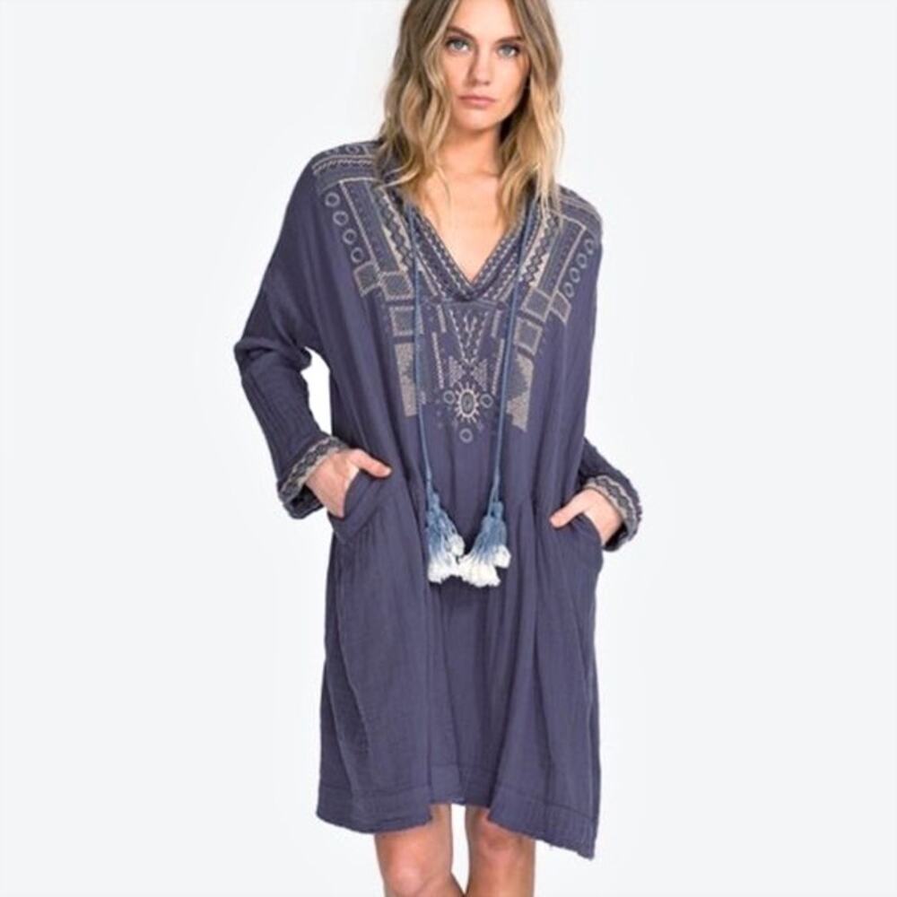 Johnny Was Rhan Boho Gauze Embroidered Dress - Picture 2 of 11